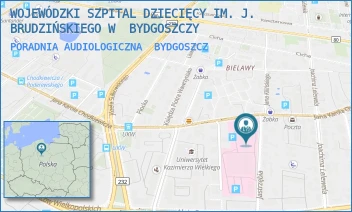 PORADNIA AUDIOLOGICZNA - WOJEWÓDZKI SZPITAL DZIECIĘCY IM. J. BRUDZIŃSKIEGO W  BYDGOSZCZY - CHODKIEWICZA 44,  BYDGOSZCZ