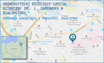 PORADNIA AUDIOLOGII I FONIATRII - UNIWERSYTECKI DZIECIĘCY SZPITAL KLINICZNY IM.  L. ZAMENHOFA W BIAŁYMSTOKU - WASZYNGTONA 17,  BIAŁYSTOK