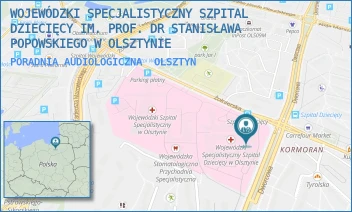 PORADNIA AUDIOLOGICZNA - WOJEWÓDZKI SPECJALISTYCZNY SZPITAL DZIECIĘCY IM. PROF. DR STANISŁAWA POPOWSKIEGO W OLSZTYNIE - ŻOŁNIERSKA 18 A,  OLSZTYN