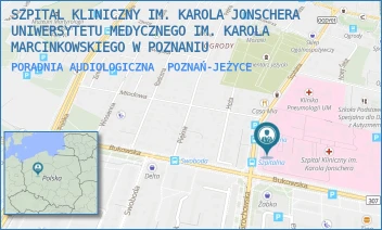 PORADNIA AUDIOLOGICZNA - SZPITAL KLINICZNY IM. KAROLA JONSCHERA UNIWERSYTETU MEDYCZNEGO IM. KAROLA MARCINKOWSKIEGO W POZNANIU - SZPITALNA 27/33,  POZNAŃ-JEŻYCE